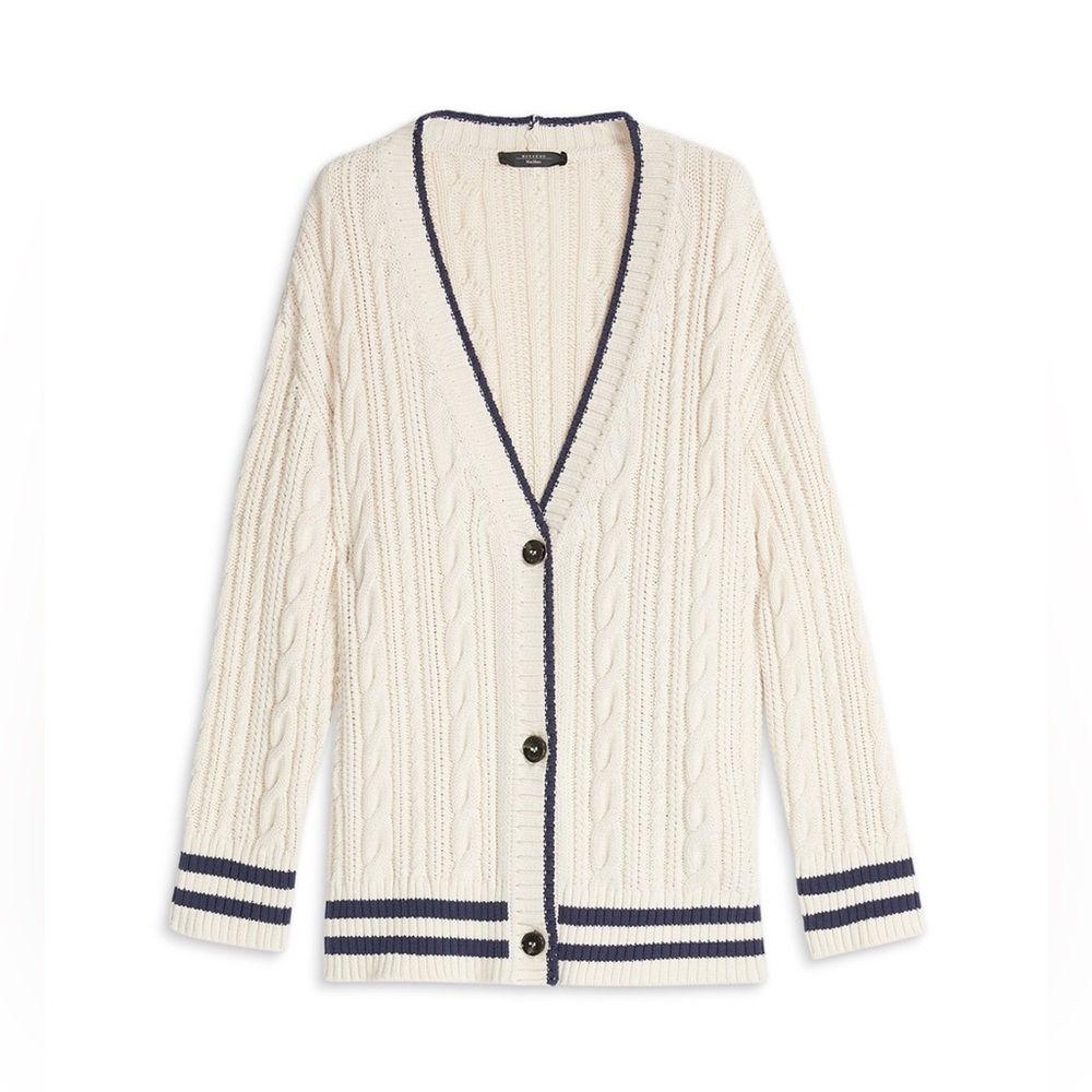 WEEKEND MAX MARA Zelma Cable-knit Cardigan